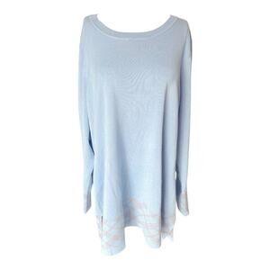 Notations baby blue knit sweater 2X